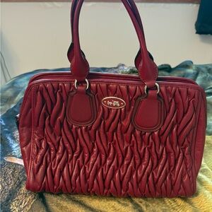 Coach Red Quilted Satchel